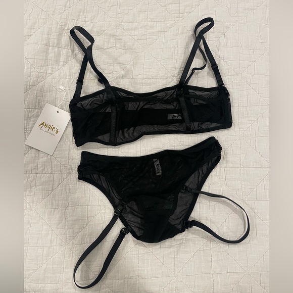 Leon Bando handmade black mesh lingerie set - Picture 3 of 8